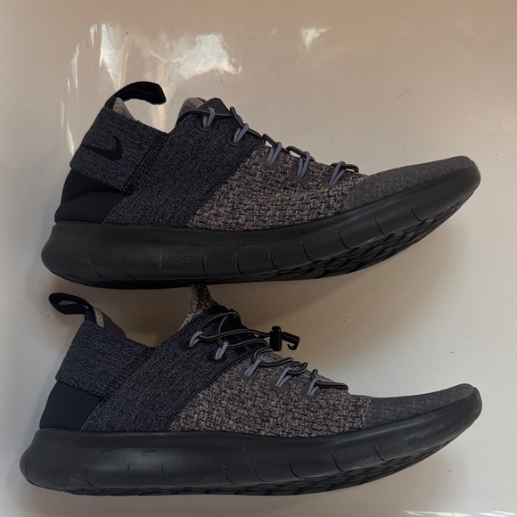 Nike Free Black and Dark Gray Knit Running Sneakers - Picture 3 of 4